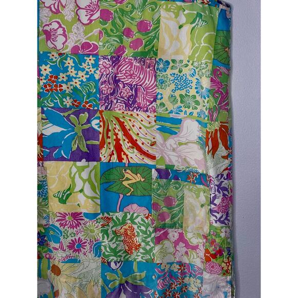 Vintage 1990s Lilly Pulitzer White Label Patchwork Shift Dress 8P AS IS Flaws - Picture 4 of 16